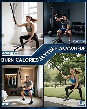 Ropeless Battle Ropes, Cordless Battle Ropes Workout, Heavy Duty Weighted Wireless Rope, Exercise Lightweight Device HIIT, Portable Training Flow Rope men, Cardio Trainer for home gym