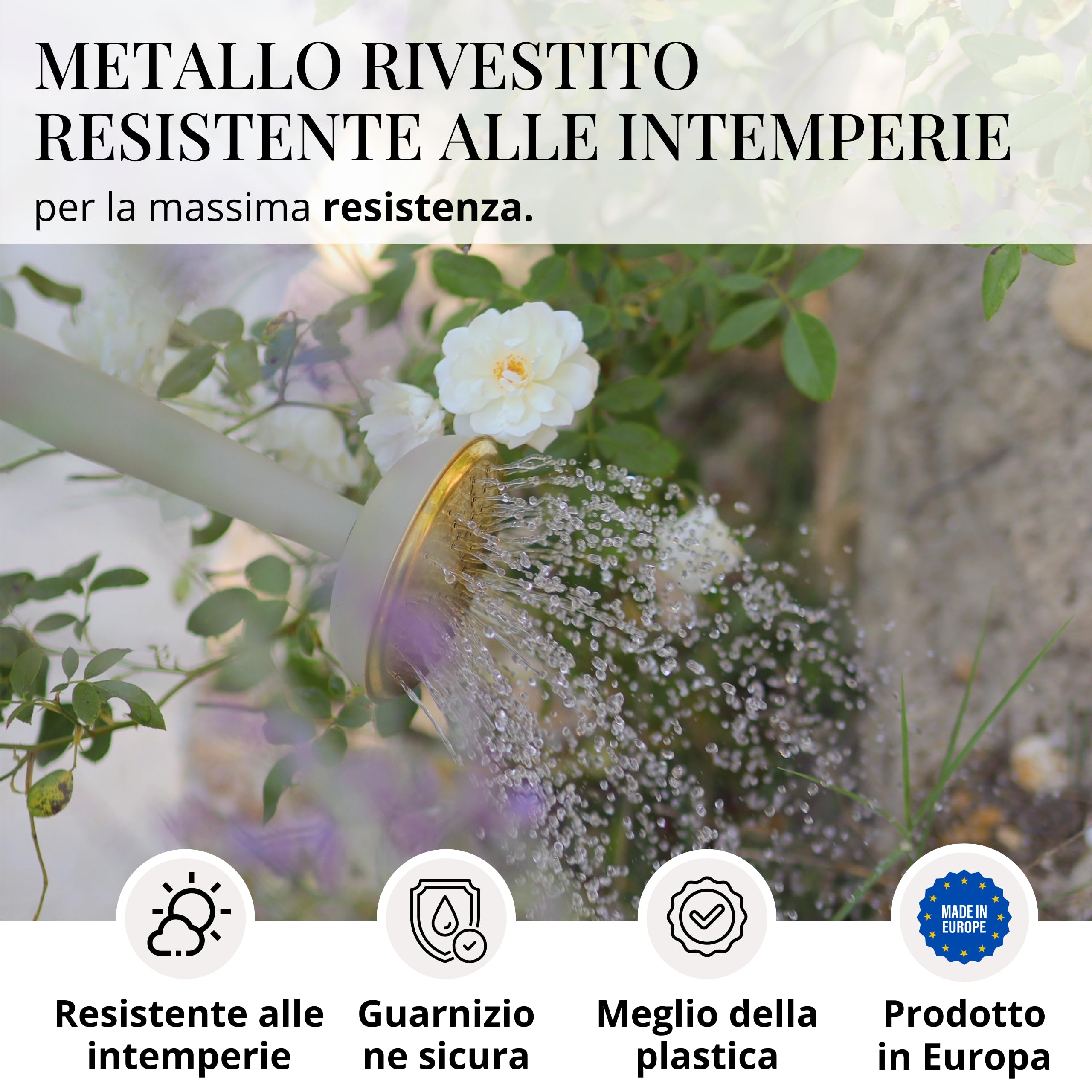 LIVLIG Annaffiatoio 10 Litri Metallo – Giardino Grande con Pomello Removibile in Ottone, Design Vintage, Verde