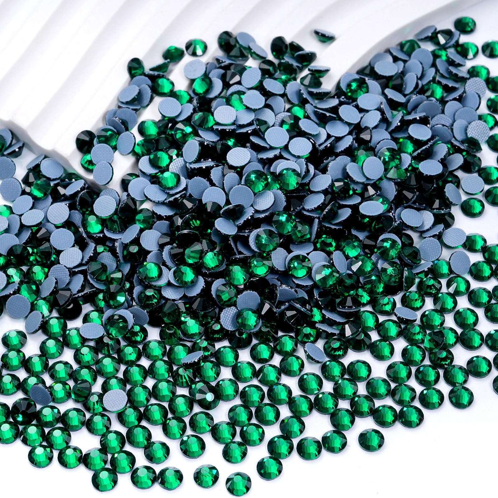 Hotfix Rhinestones Bulk, 2880PCS Malachite Green Hot Fix Rhinestones for Clothes DIY Decoration Crafts, Malachite Green, SS30, 6.3-6.5mm