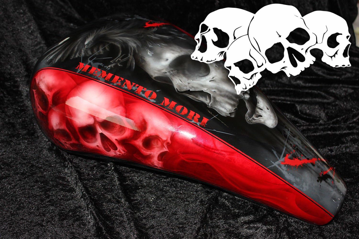 Standard Quad Evil Rotten Skulls Airbrush Stencil Template