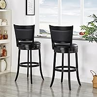 Vista 47 de Ball & Cast Taburetes giratorios tapizados para mostrador de cocina, taburetes de bar de 24 pulgadas de altura del asiento, silla de taburete