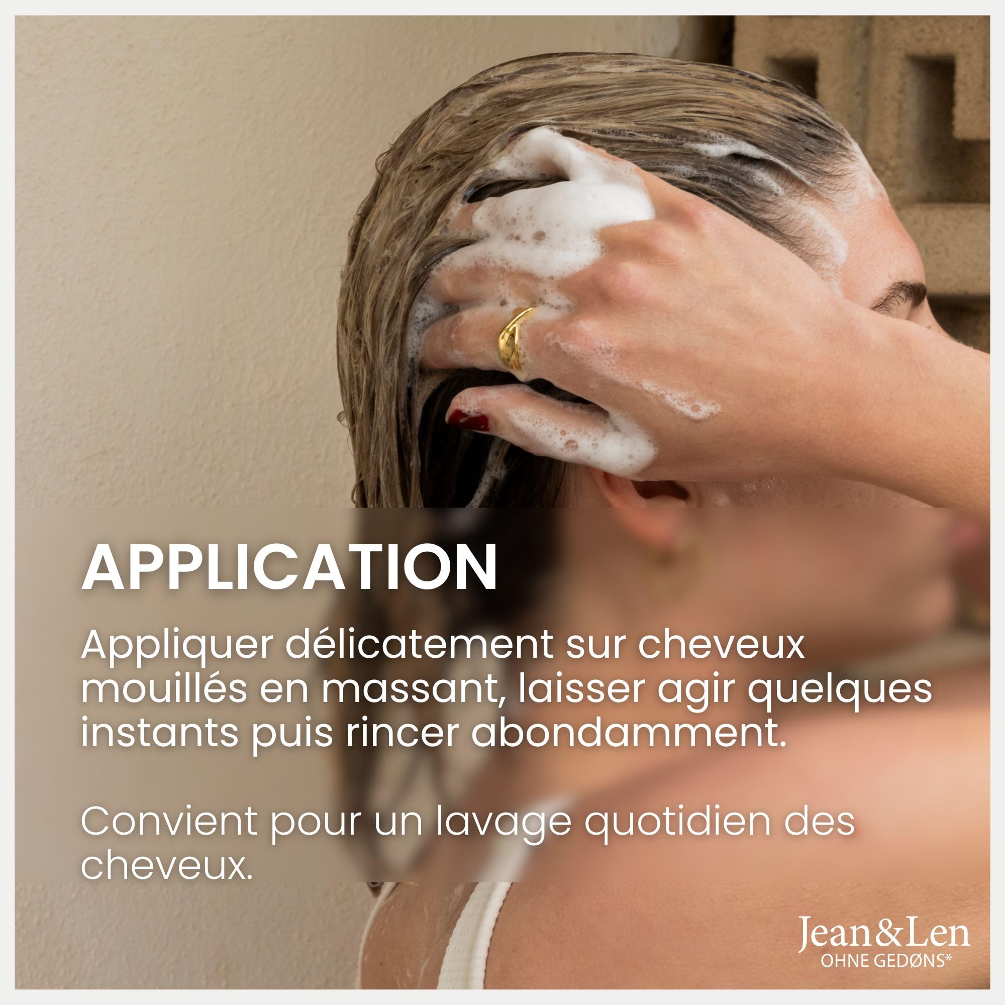 Jean & Len Shampooing antipelliculaire Thym & Menthe, formule végane, à la piroctone olamine, contre les pellicules, pour un usage quotidien, sans parabènes & silicones, végane, 300 ml