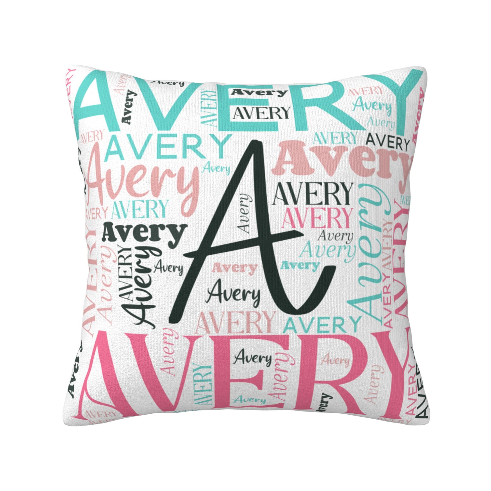 Ronuxon Personalized Name Pillowcase, Custom Pillow Cover with Initial & Name, Customized Monogram Plush Pillowcase, Personalized Gift for Birthday Mother's Day Christmas Wedding Party