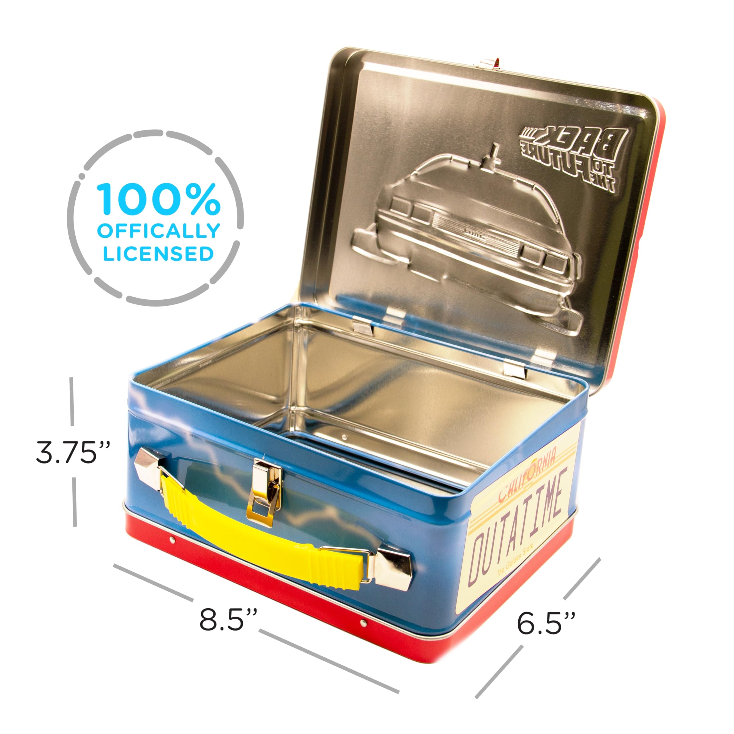 AQUARIUS Back to The Future Gen 2 Fun Box – Stabile Blech-Aufbewahrungsbox mit Kunststoffgriff & geprägter Frontabdeckung – Offiziell lizenziertes XXXXX Merchandise & Sammlerstück Geschenk für Kinder,