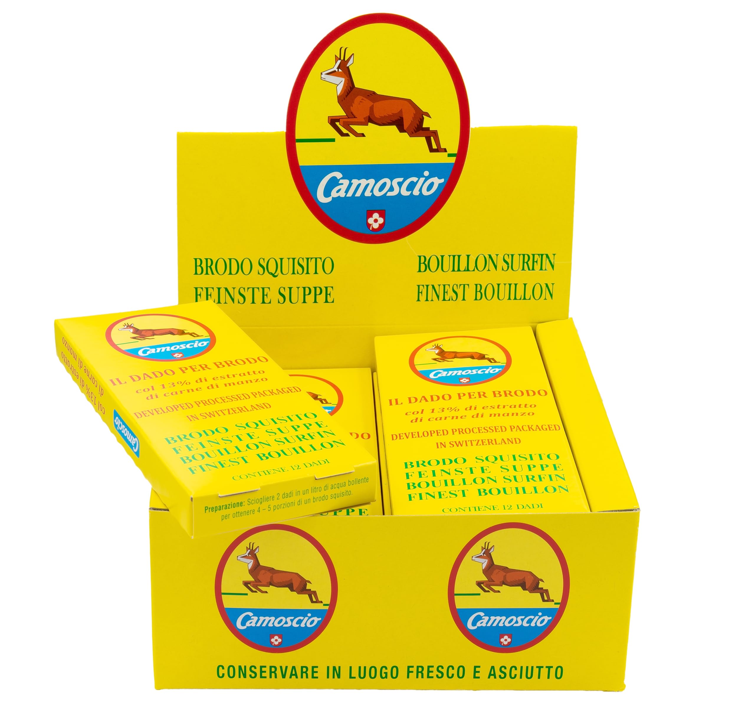 Grace nnvg DADI PER BRODO DI CARNE DI MANZO SVIZZERI ''CAMOSCIO'' ESPOSITORE DA 8 SCATOLE DA 120 G