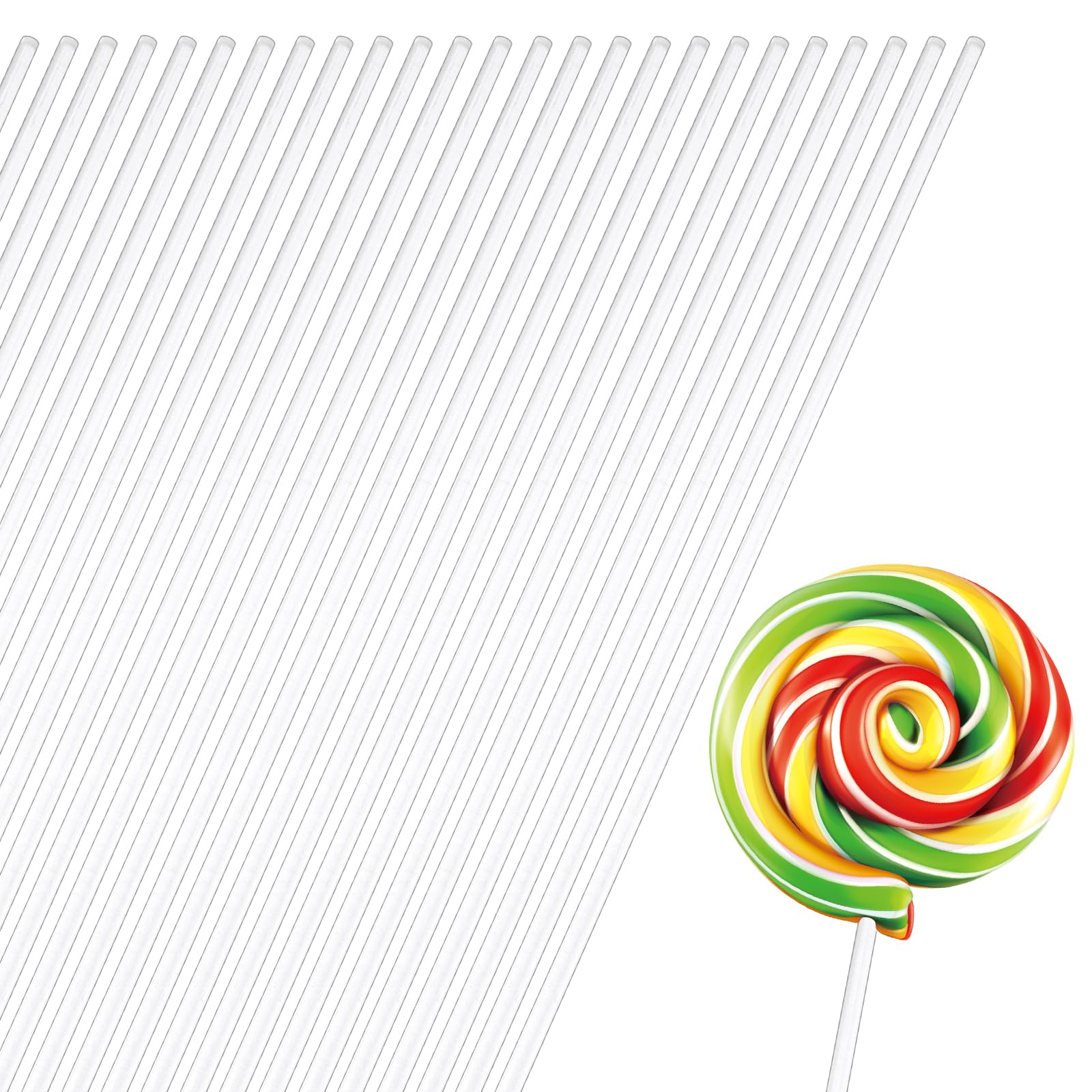 KOHAND 300 PCS 10 Inch Clear Acrylic Rods, 1/8 Inch Acrylic Sticks Cake Topper Sticks for DIY Crafts, Party Decorations Gardening, Decorations