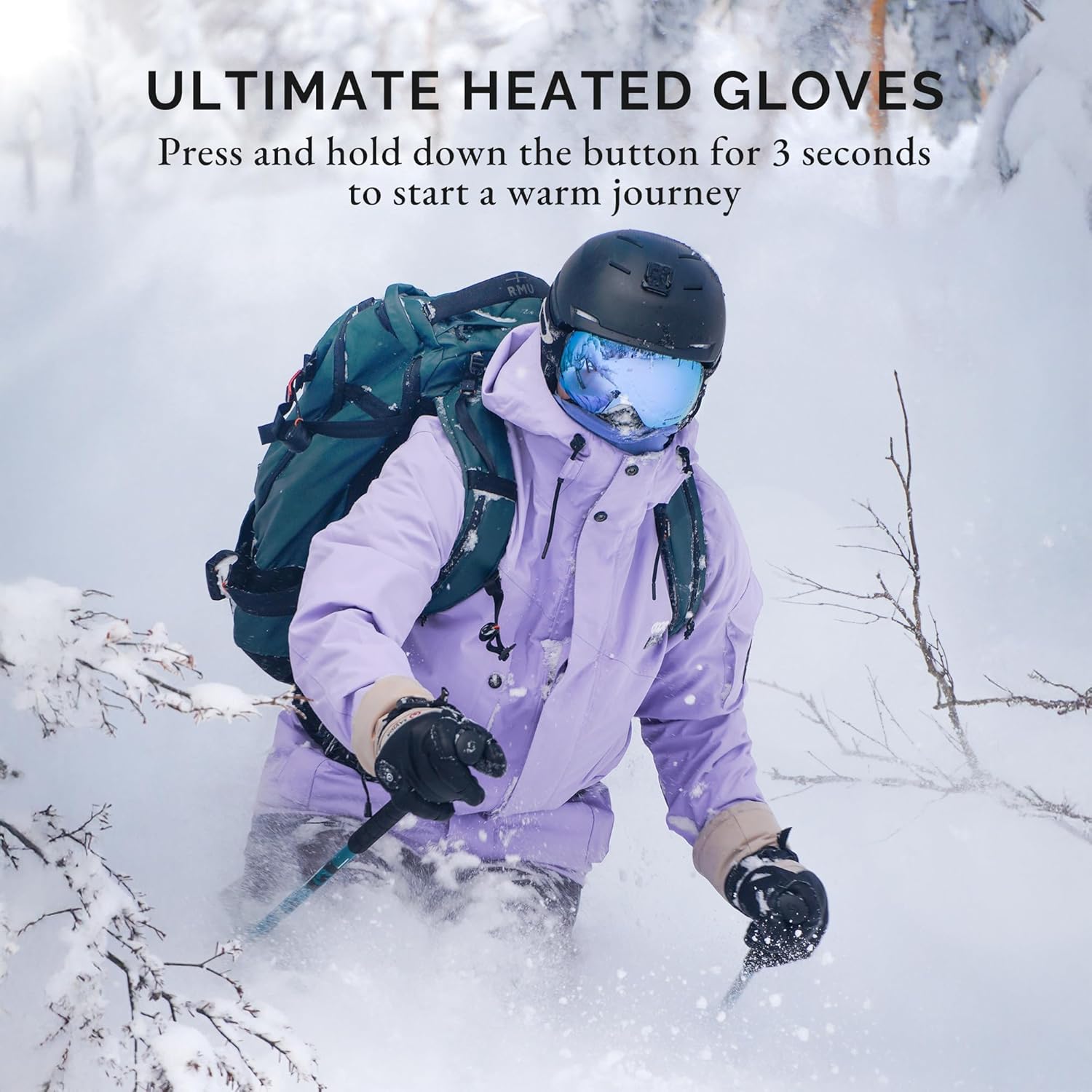 SAVIOR HEAT Heated Gloves for Men Women, Rechargeable Electric Heated Leather Skiing and Snowboarding Gloves - Image 6