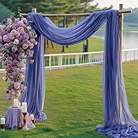 Vista 13 de Tela drapeada para arco de boda, cortinas de arco blanco, cortina de telón de fondo transparente para ceremonia, decoración de arcos de boda, 19