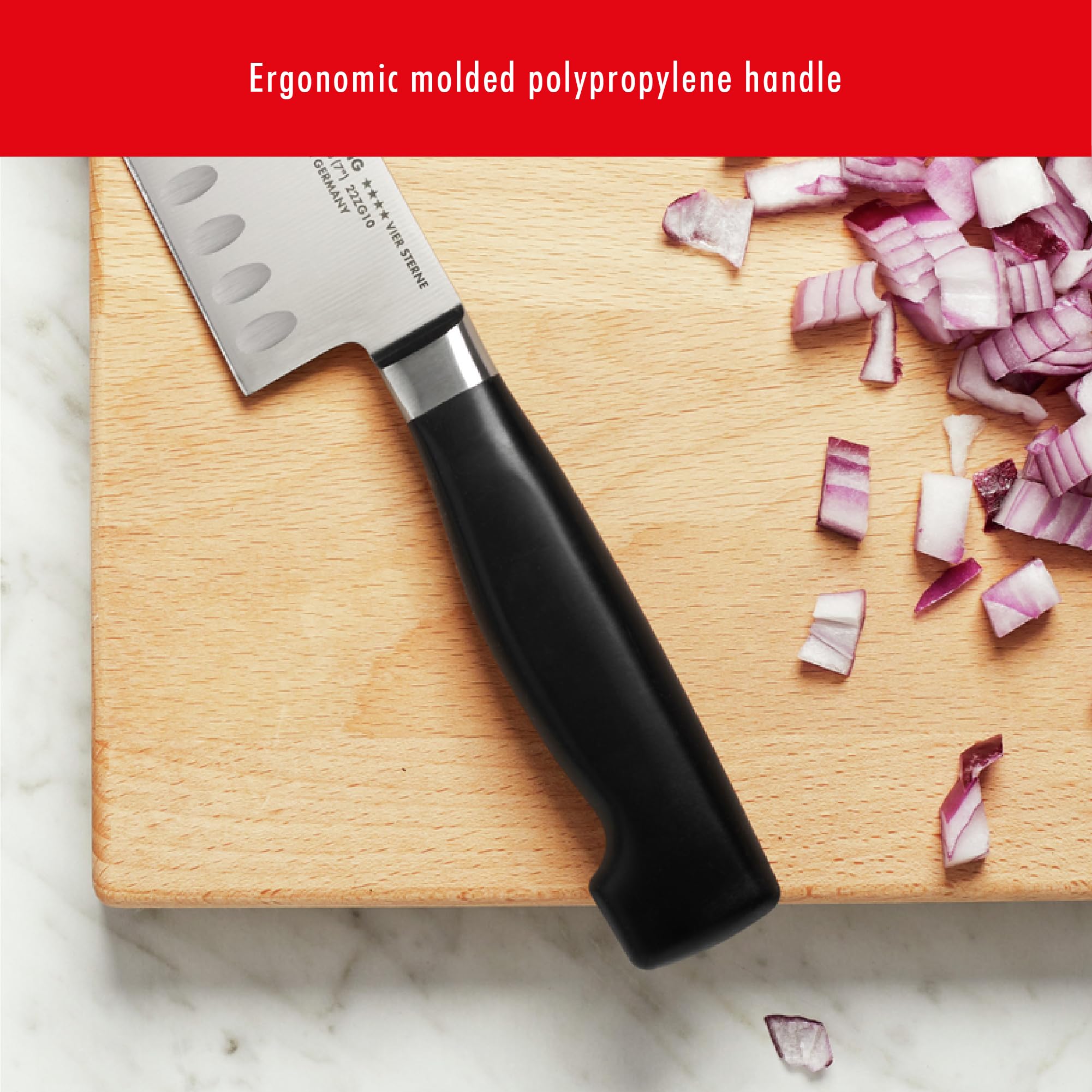 ZWILLING Four Star 7-inch Santoku Knife with Ice-Hardened Blade