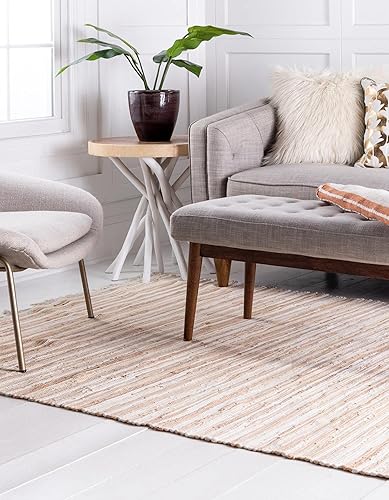 Rugs.com - Alfombra de la colección Chindi Cotton, alfombra de tejido plano de color beige de 2 x 3 pies perfecta para salas de estar, comedores