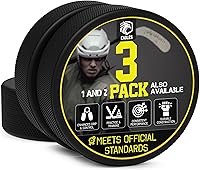 EAGLES Official Regulation Ice Hockey Pucks - 6oz 3" Black Vulcanized Rubber, Packs of 1-50 for Practice, Pond & Roller Hockey