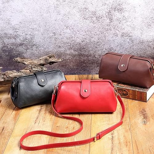 Miniatura 2 de Nuevo bolso retro hecho a mano para médicos vintage para mujer, bolso cruzado de cuero 2025