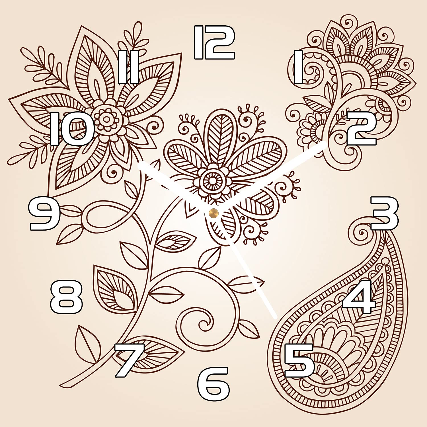 Horloge en verre 30x30 cm motif tropical Ustensile Banane Laisse