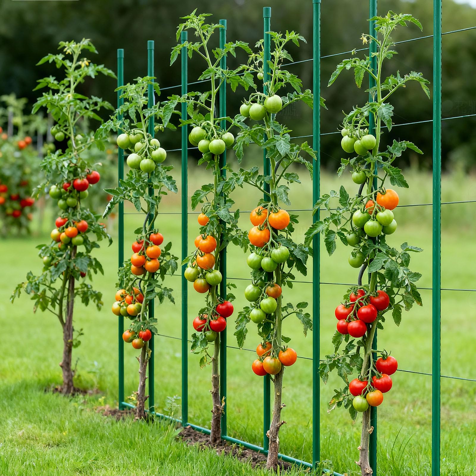 VEVOR Tuteur Plante 1,8 m Tuteur Plante Grimpante 25 PCS Tuteurs à Tomates Jardin pour Soutien Plantes Grimpantes Légumes Extérieur, en Métal Recouvert Plastique Extrémité Pointue Picots Antidérapants