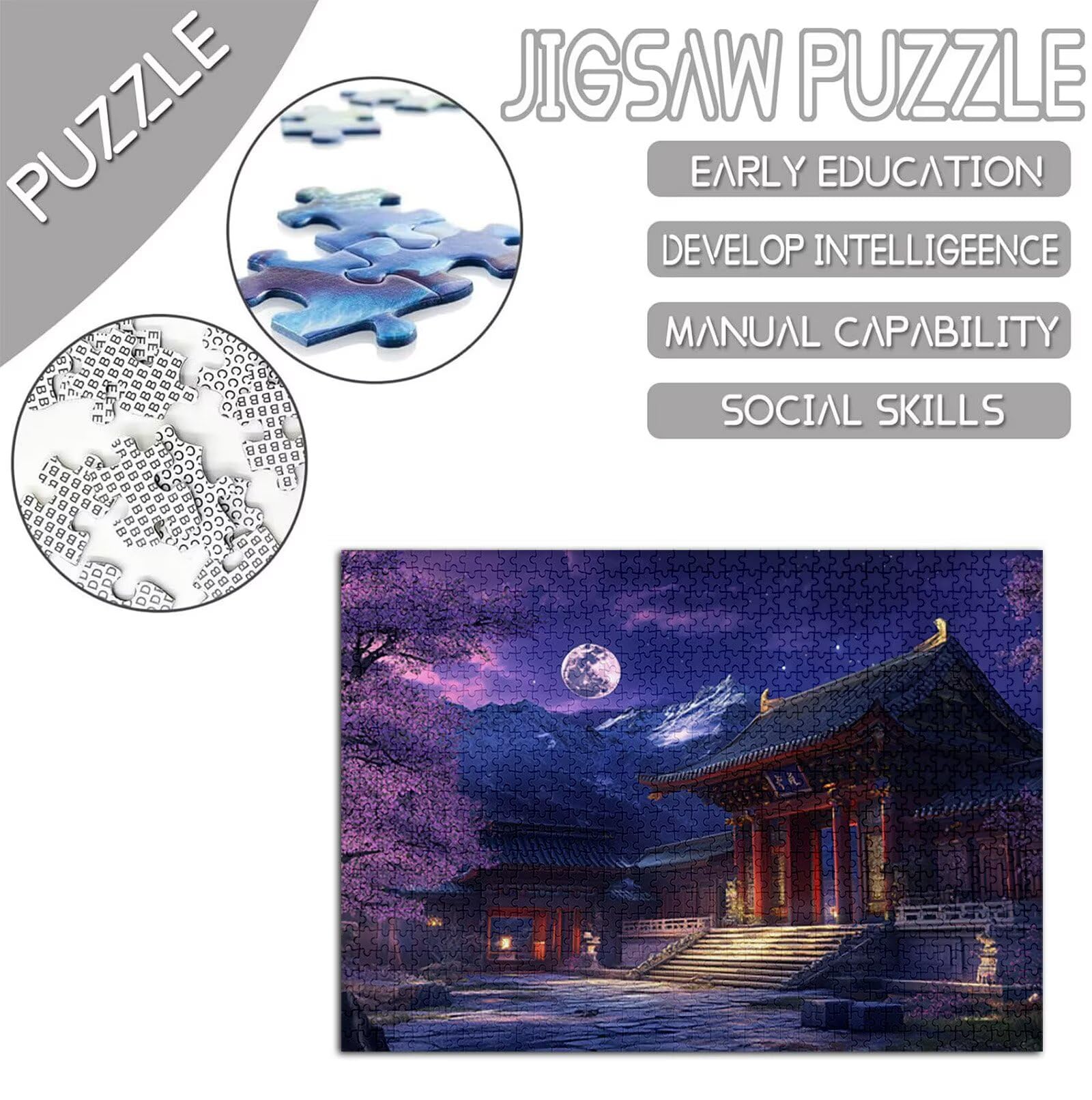 Japonia Puzzle 1000 Sztuk Dorosłych, Puzzle Wzór Sceny, Jigsaw Dorosłych, 5D DIY Rzemiosło Rodzina Zajęcia z Pakowaniem Pudełka, Dekoracja ścienna do domu, Prezent Kobiety, 75x50 cm, Model258