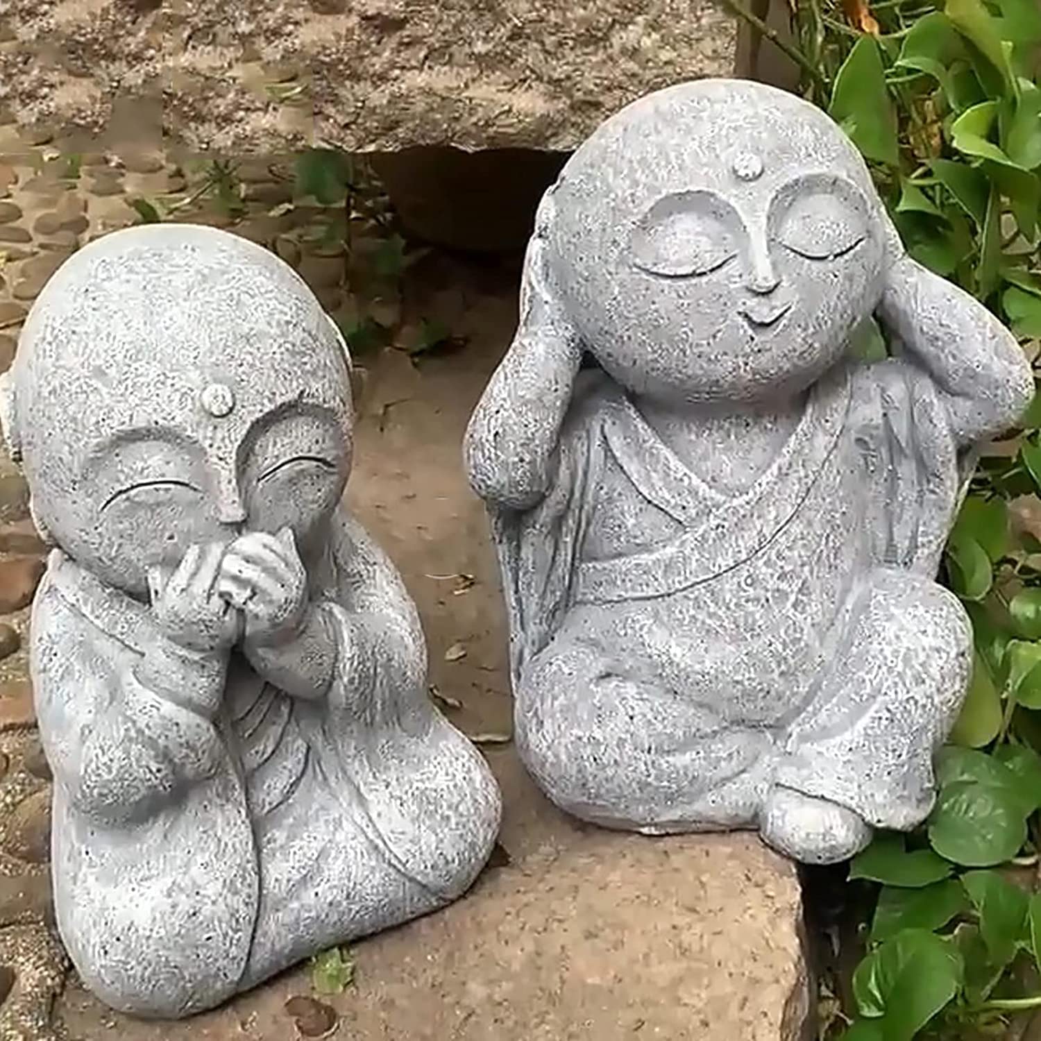 Statua, odkryty posąg szczęśliwego buddy mnich figurka ozdoby ogrodowe rzeźba zewnętrzna wystrój domu, usłysz nr
