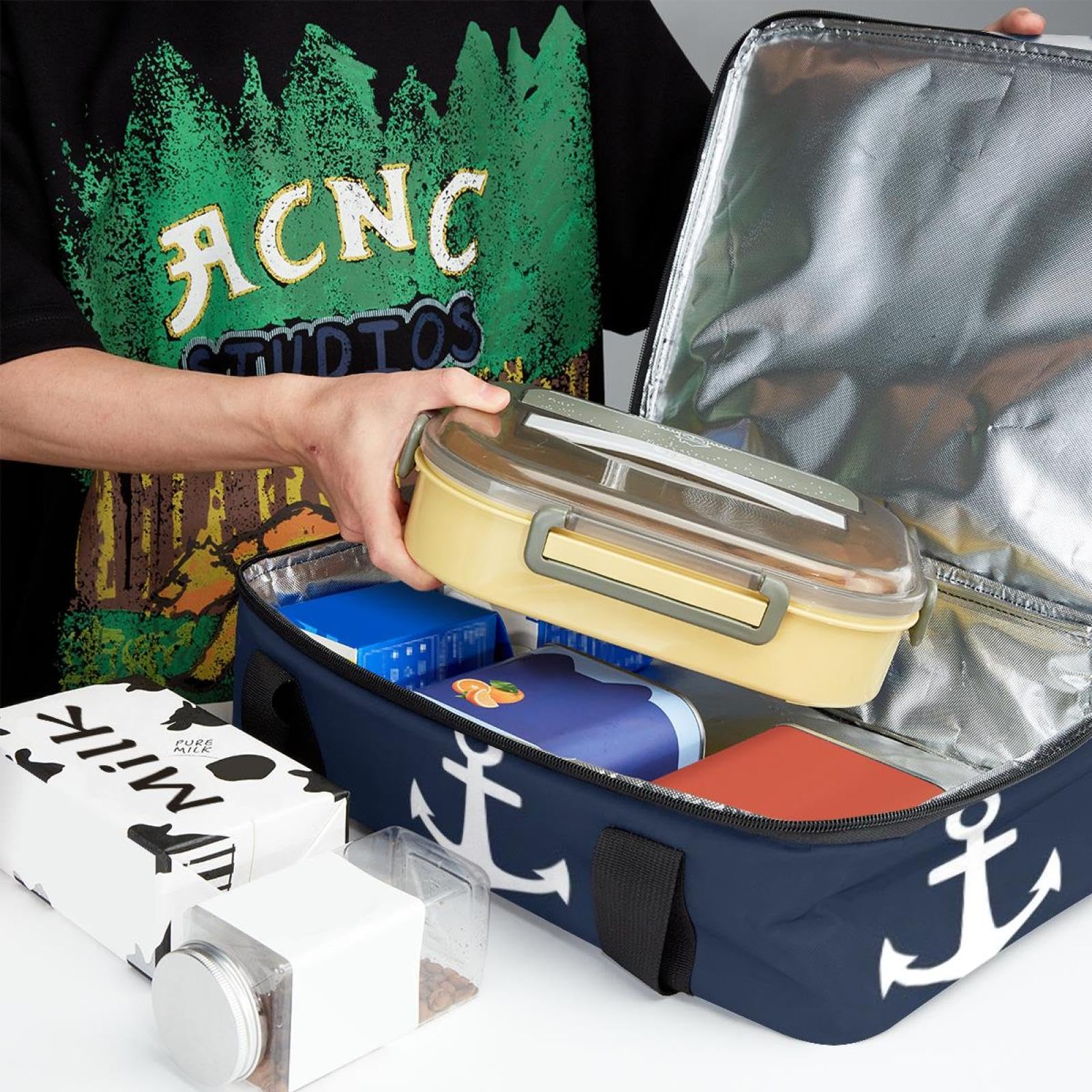 Amazon | 保冷バッグ、ランチバッグ二層クーラーバッグ、アンカー