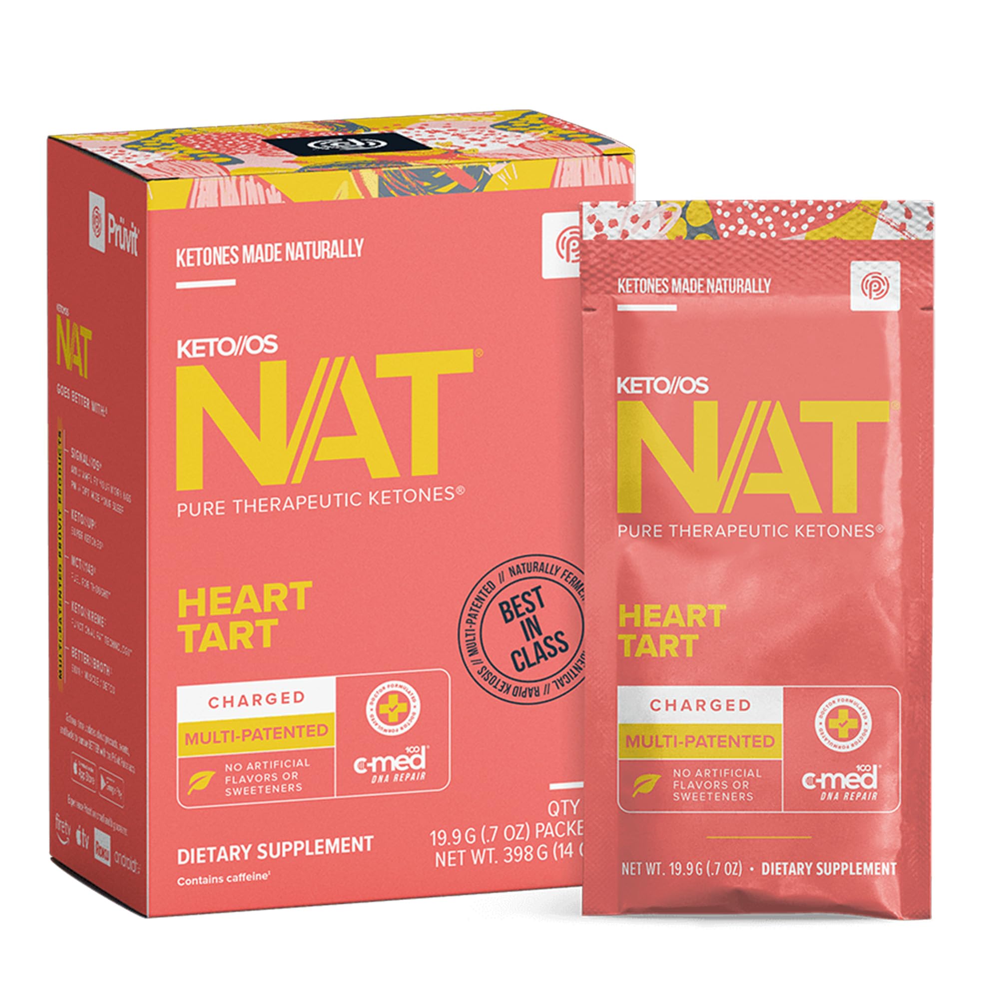 Pruvit Keto//OS NAT® Heart Tart Charged Ketone Drink Mix - 20 Sachets