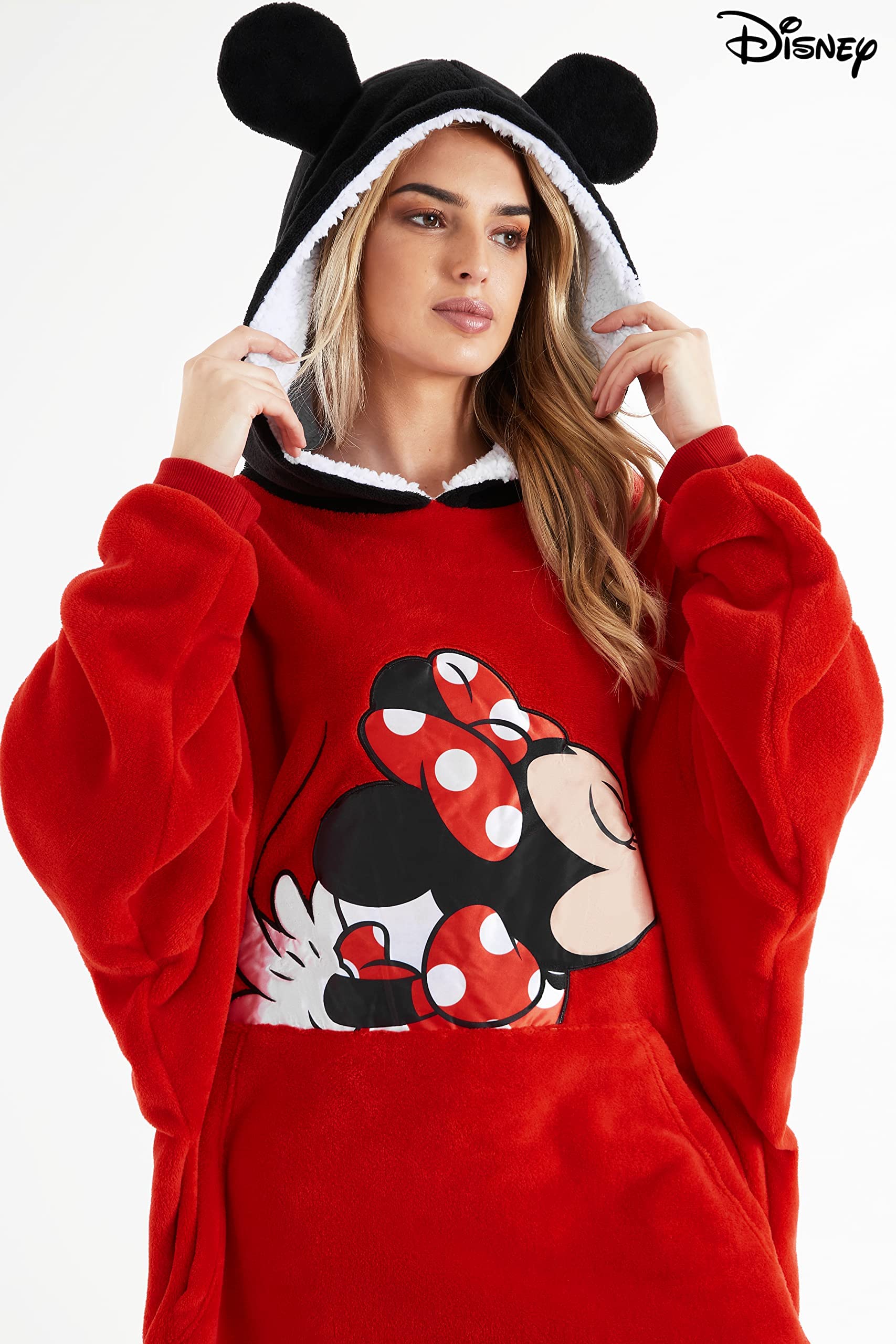 Disney Sudadera Oversize Mujer de Forro Polar Mickey Minnie