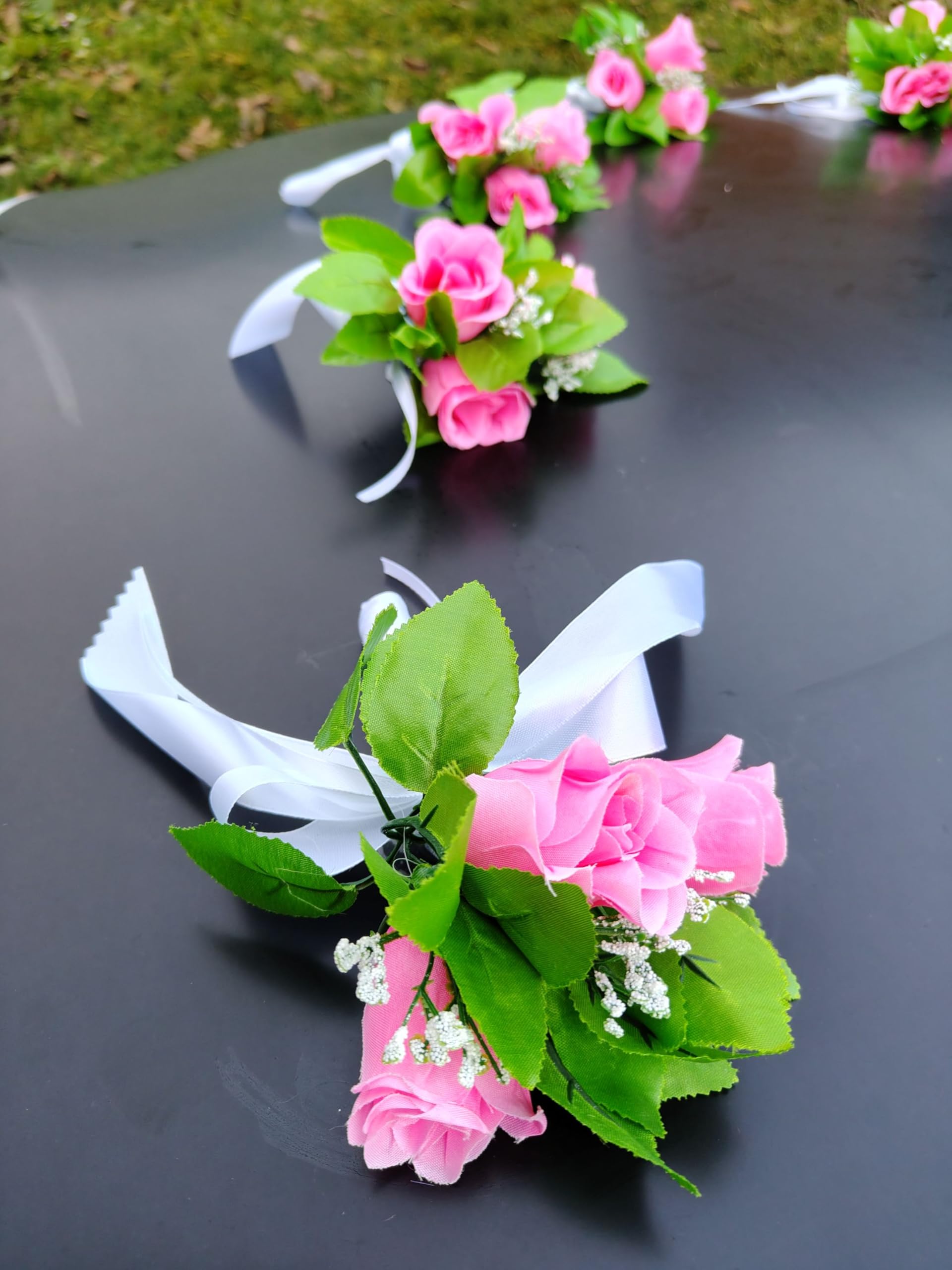 Bouquets de fleurs pour voiture - Décoration de mariage - Pour voiture - Guirlande de voiture - Rose