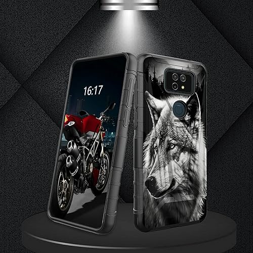 Miniatura 88 de AT&T Calypso 2 (U319AA) Funda con protector de pantalla de vidrio templado resistente con función atril integrado para debut de críquet, ciervo