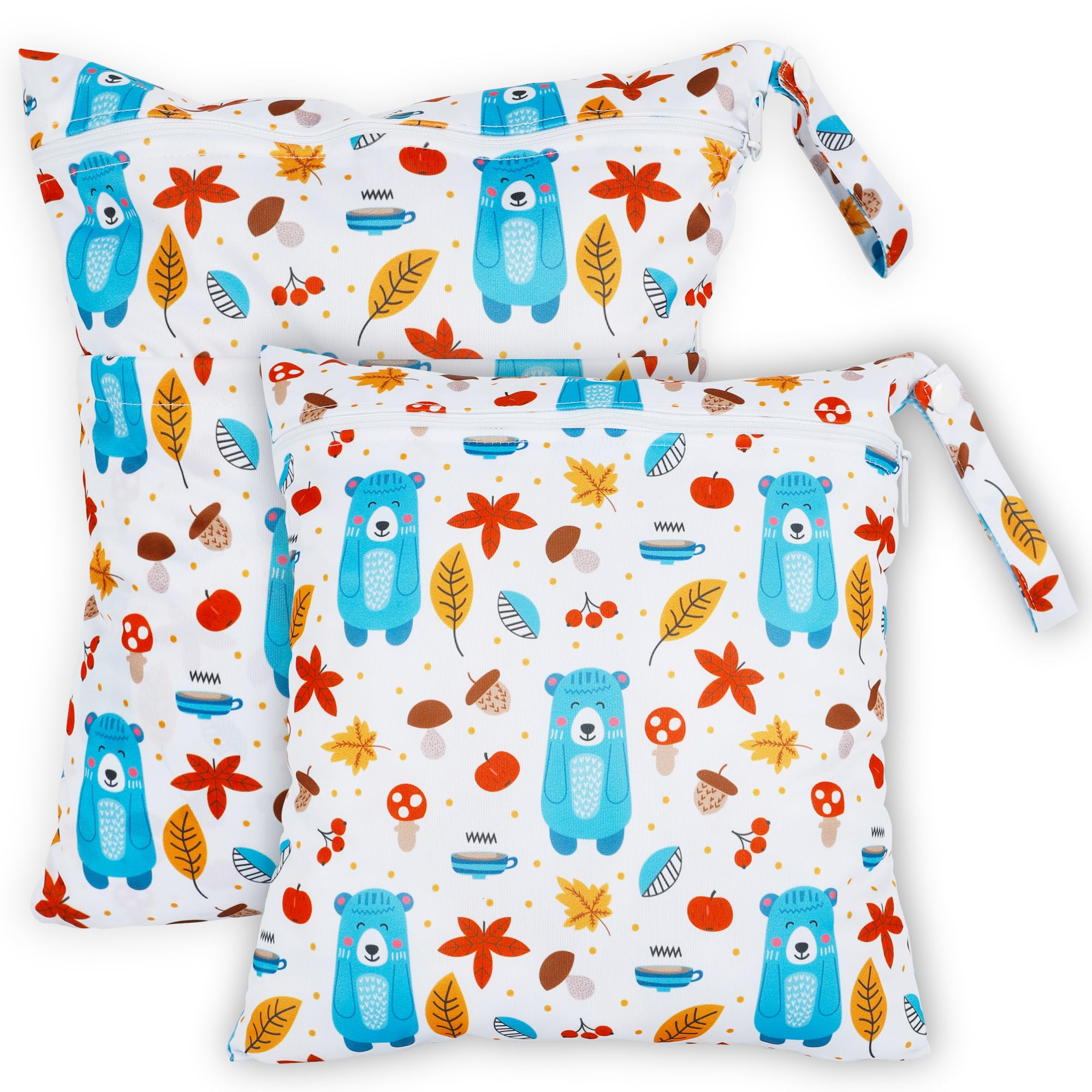 Loscarol,2 Stück wetbag Kindergarten groß，nasstasche Wet Bag windeltasche organizer，nassbeutel Kindergarten personalisiert for Baby stoffwindeln (Regenbogen)