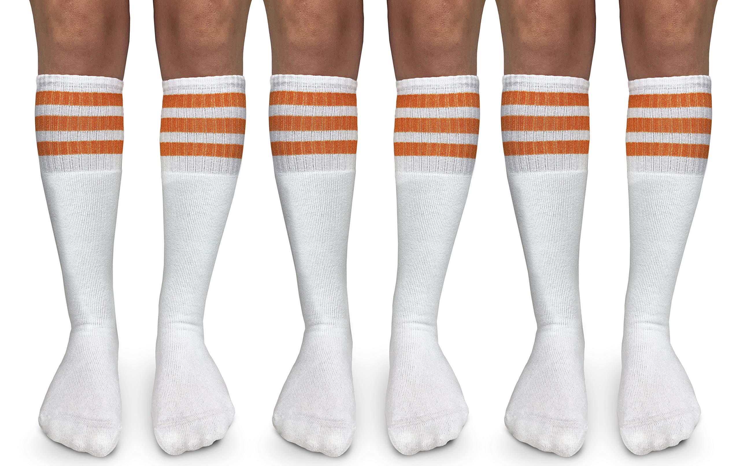 Jefferies Socks Womens Stripe Vintage Knee High Tube Socks 3 Pair Pack