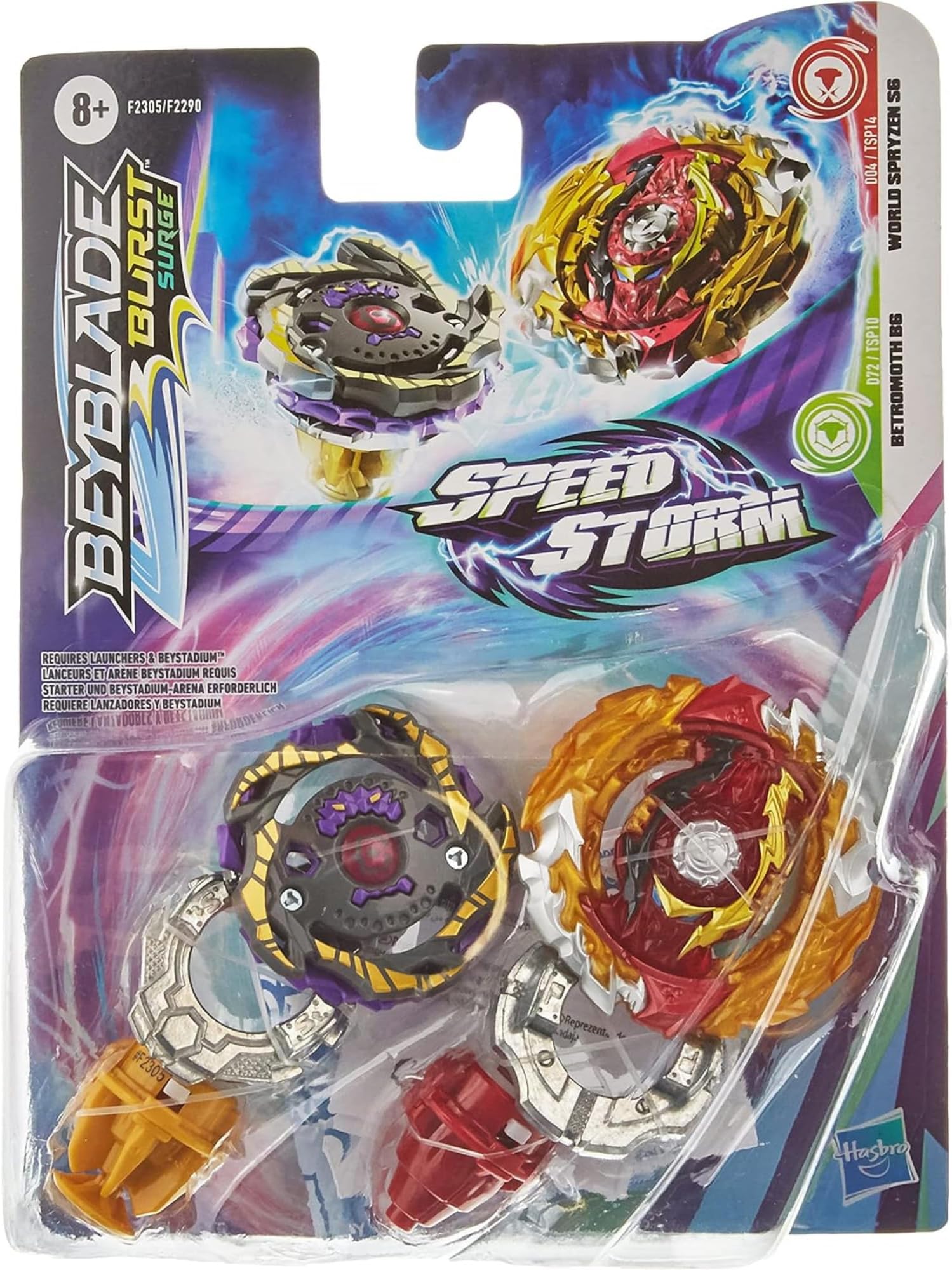 Hasbro Beyblade Burst Surge Speedstorm Battle Pack Twin Packs - World Spryzen S6 and Betromoth B6 Gyroscope