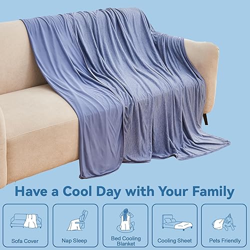 Miniatura 7 de Manta refrescante para dormir con calor, tamaño individual, ligera, transpirable, para verano, con efecto frío de doble cara para sudores nocturnos,