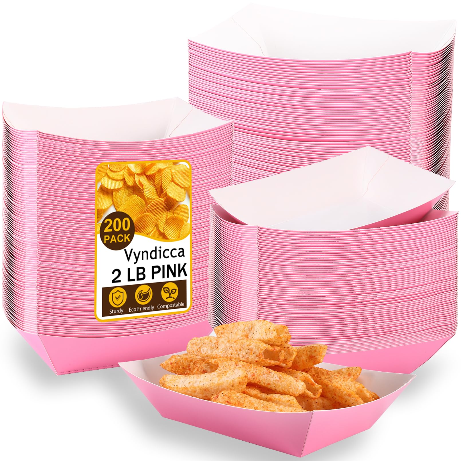 PerKoop 60 Pcs Disposable Food Boats 2 Lb Multicolor Paper - View #6