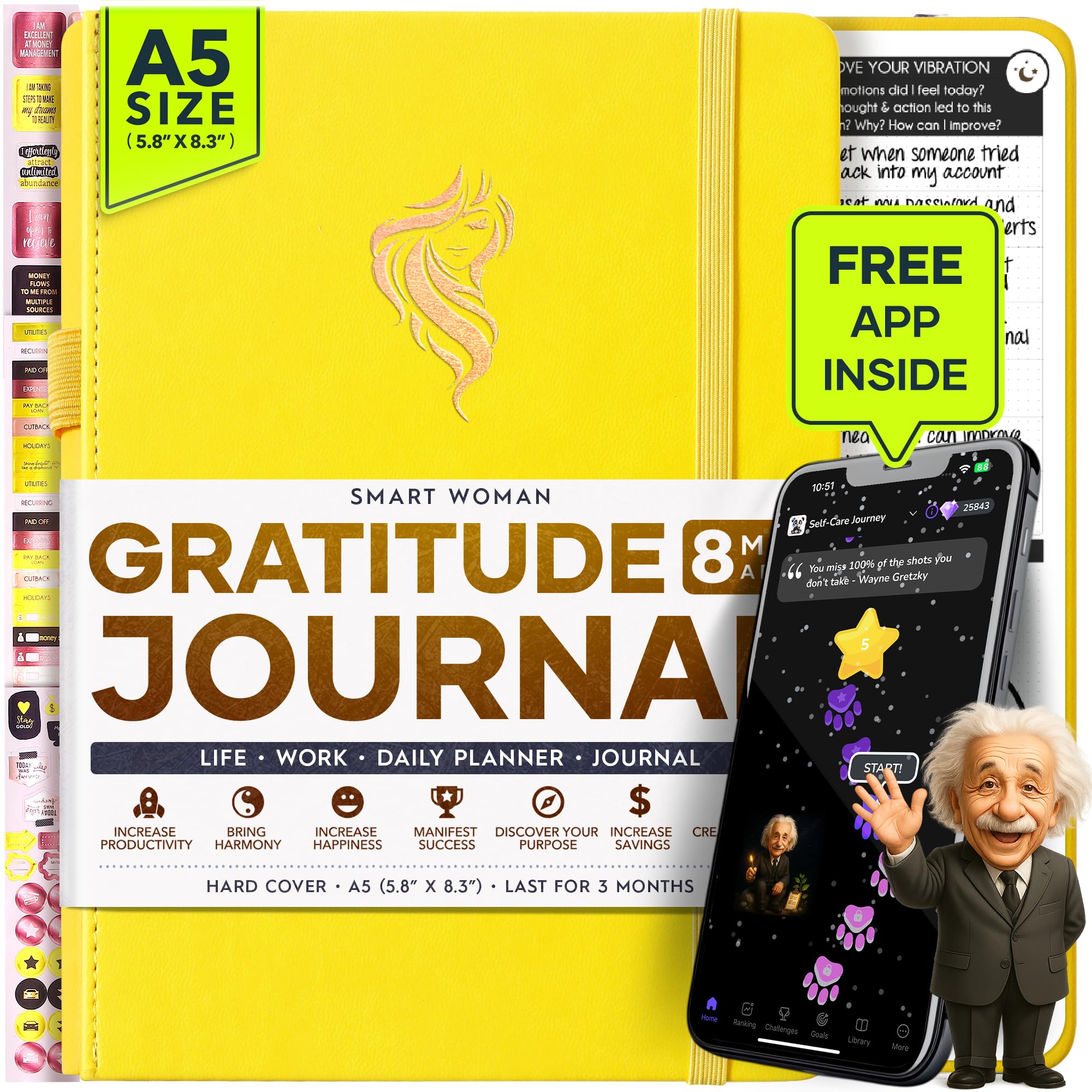 Gratitude Journal – 5-Minute Journal, A 90-Day Mindfulness Journal for Self-Care, Positivity, and Affirmation — image 1