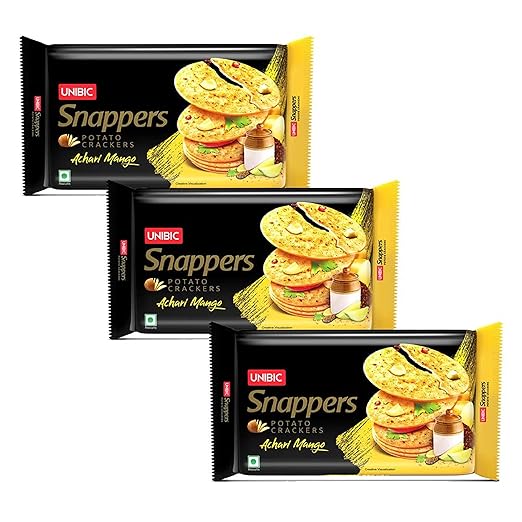 Unibic Snappers | Potato Biscuits | Chatpata Achari Mango Flavoured | All time Snacking