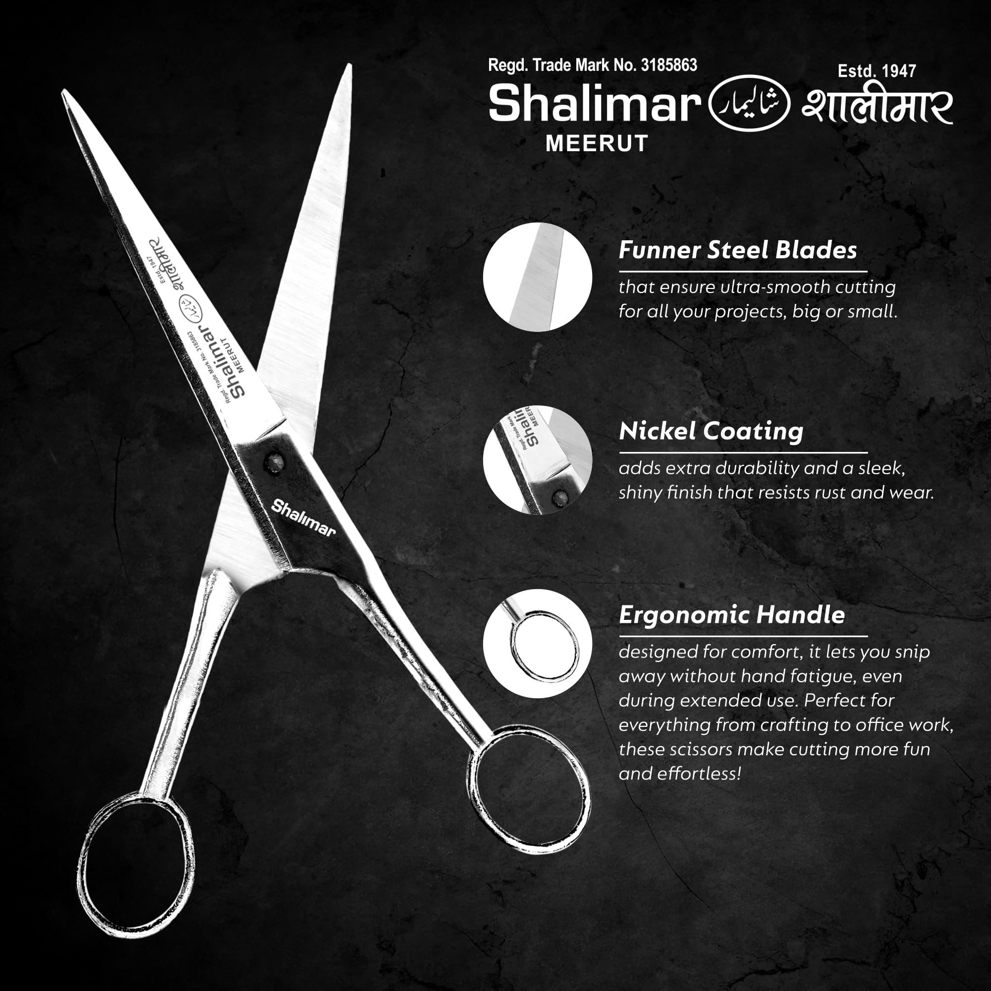 Shalimar Brand 5 Inches Hair Cutting Scissors - Professional Men's Barber Tool for Small Mustache, Beard, Nose and Eyebrow Grooming - Precision Trimming at Its Finest - Image 4 thumbnail