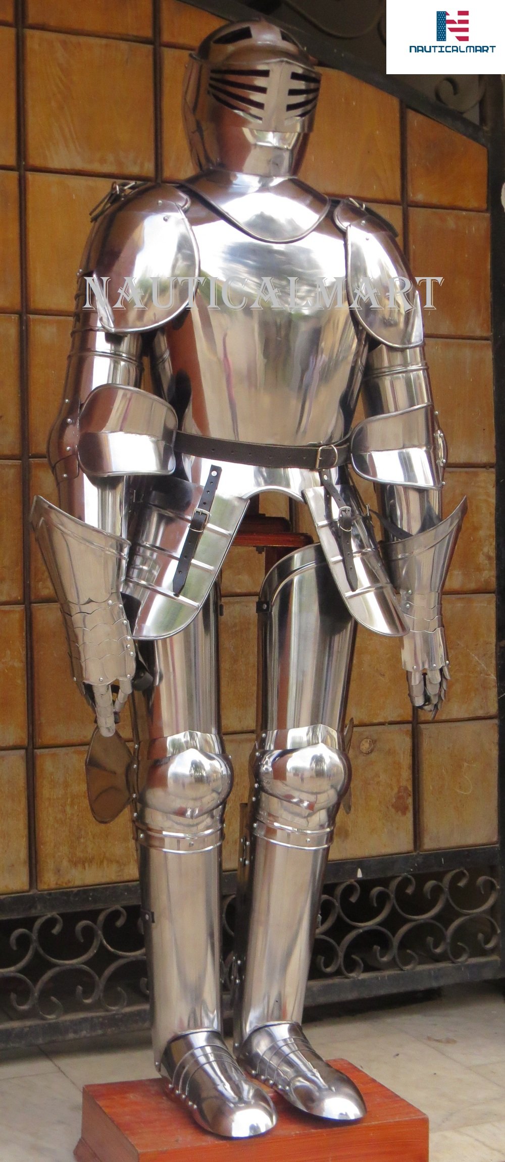 NauticalMart Wearable Medieval Knight Full Suit of Armor Combat Body Armor IOTC Armoury Silver