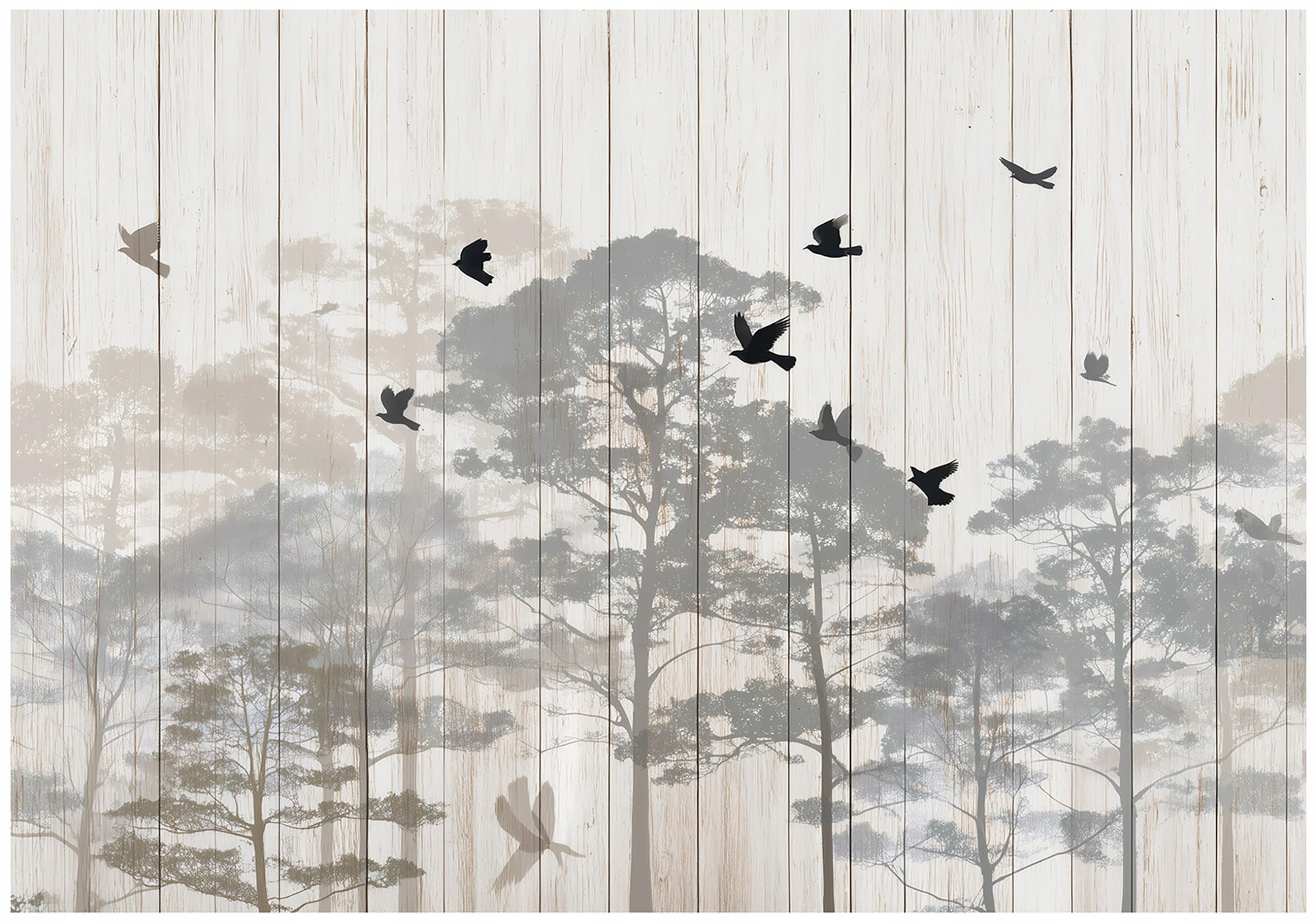 Wallarena Trees Beige Wall Mural Photo Wallpaper For Living Room & Bedroom 300 X 210 Cm