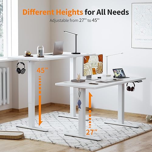 Miniatura 2 de BANTI Escritorio eléctrico de pie de altura ajustable, 40 x 24 pulgadas, escritorio de pie para sentarse de pie, escritorio de memoria pequeña,