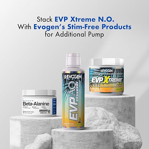 Miniatura 34 de Evogen EVP Xtreme NO - Polvo de preentrenamiento para hombres y mujeres Preentrenamiento sin azúcar con beta alanina, creatina y cafeína