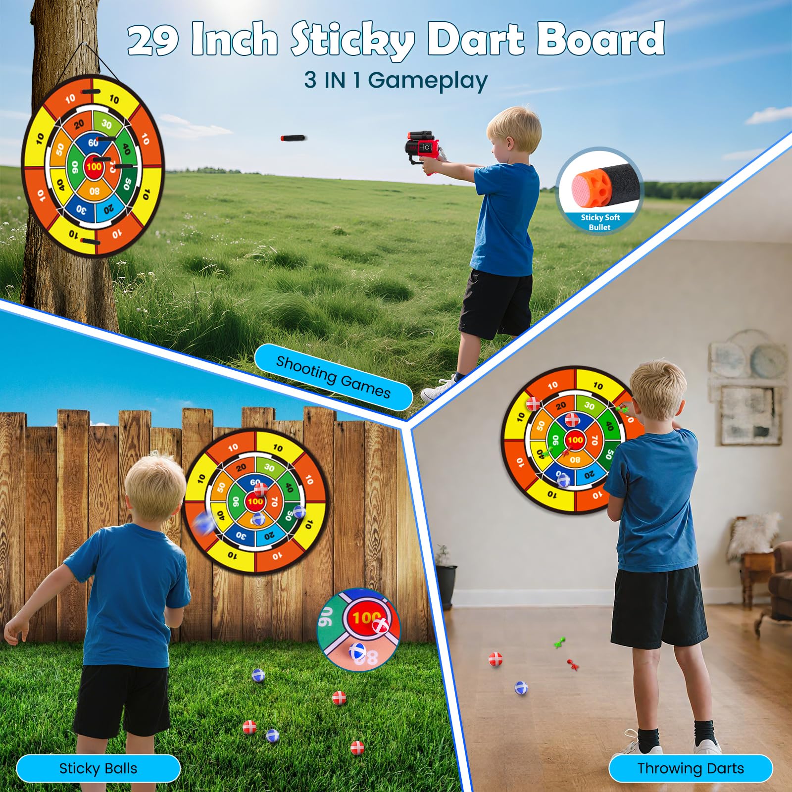 Jouet Tir à L'Arc Enfant – Arc LED Et Cible Ventouse, 73 Cm – 80 Flèches, Jeu Intérieur/Extérieur – Cadeau 5-12 Ans