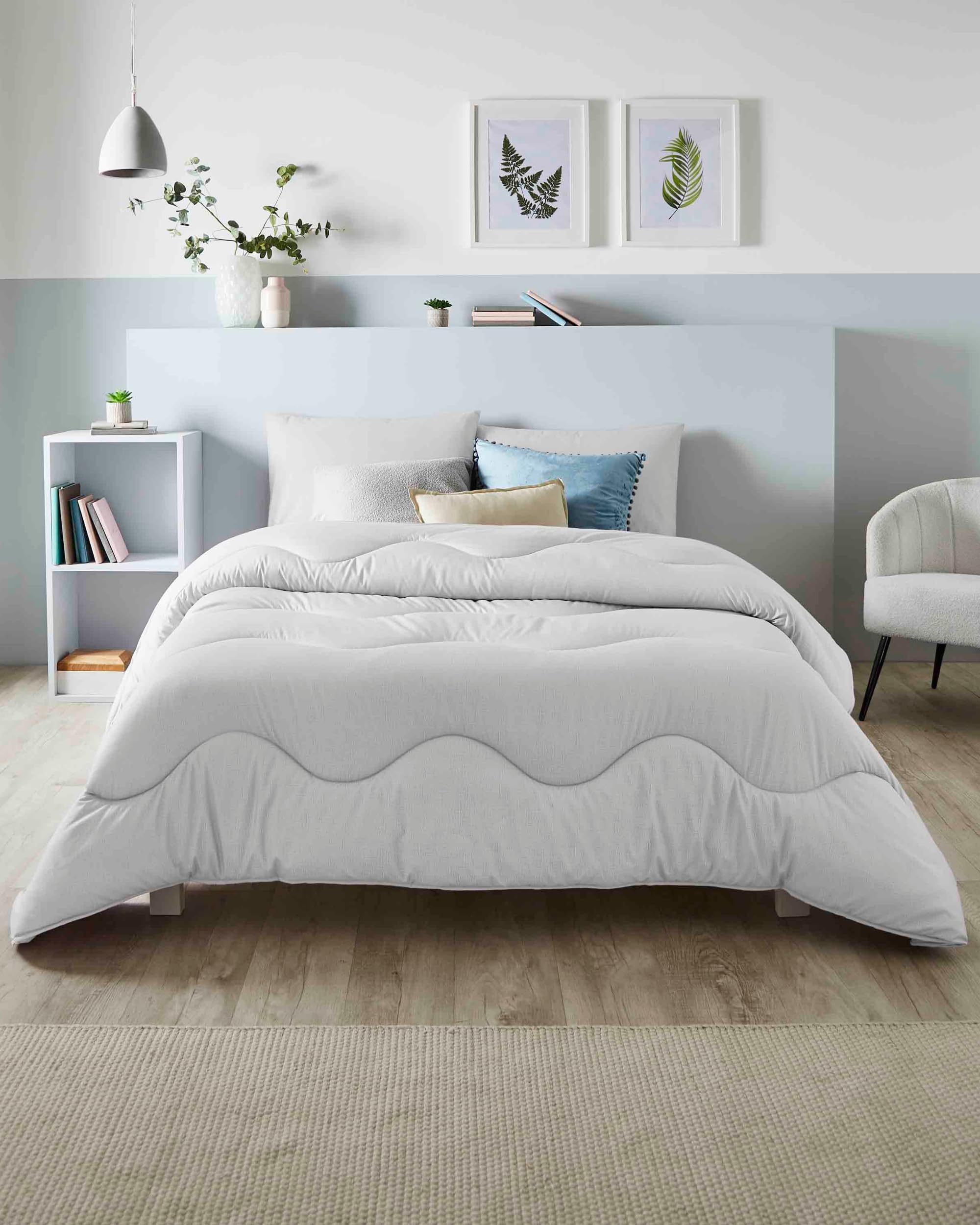 Night Lark Cloud Grey Coverless Duvet Linen Collection – Coverless Duvet King Size 10.5 Tog With Advanced Smartfil® Fibre, Machine Washable, Hypoallergenic – King Bed Size