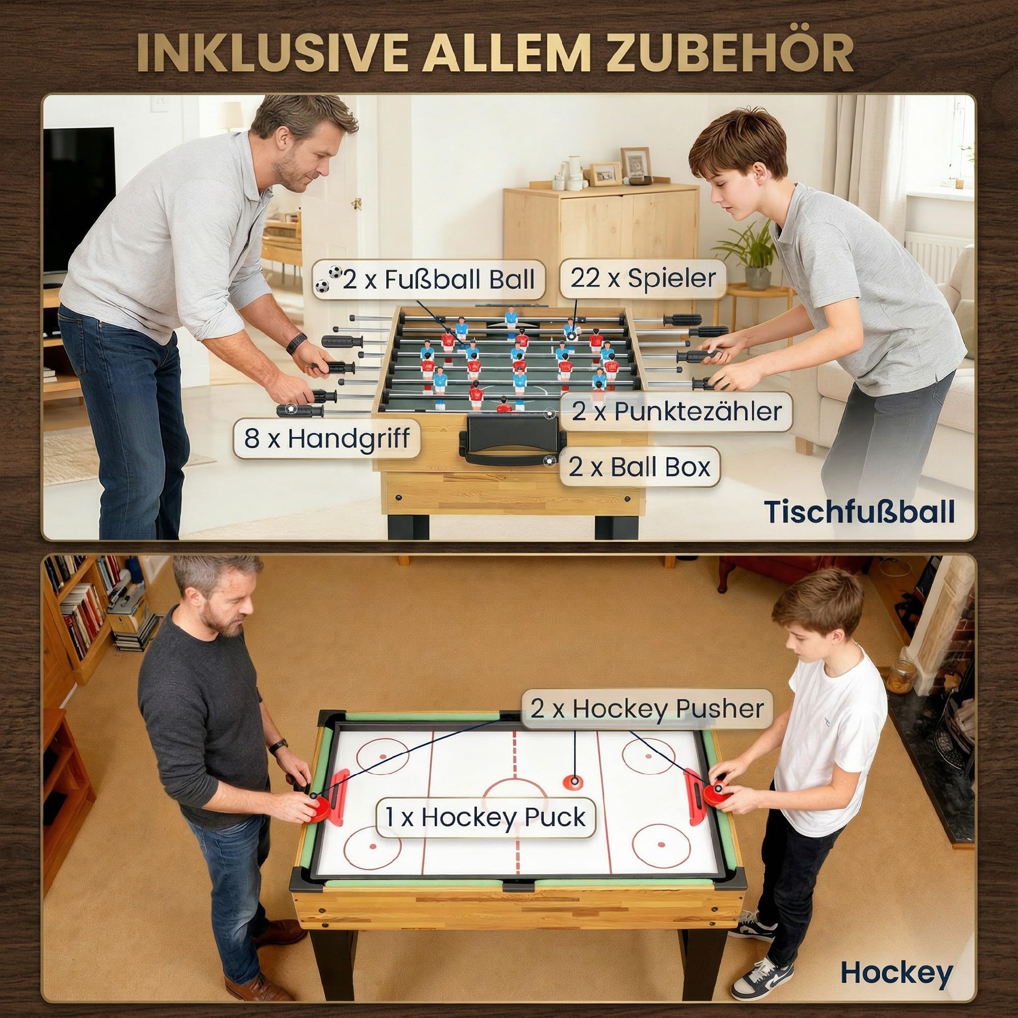 SPORTNOW 13-in-1 Multi Spieltisch Multifunktionstisch mit Tischtennis