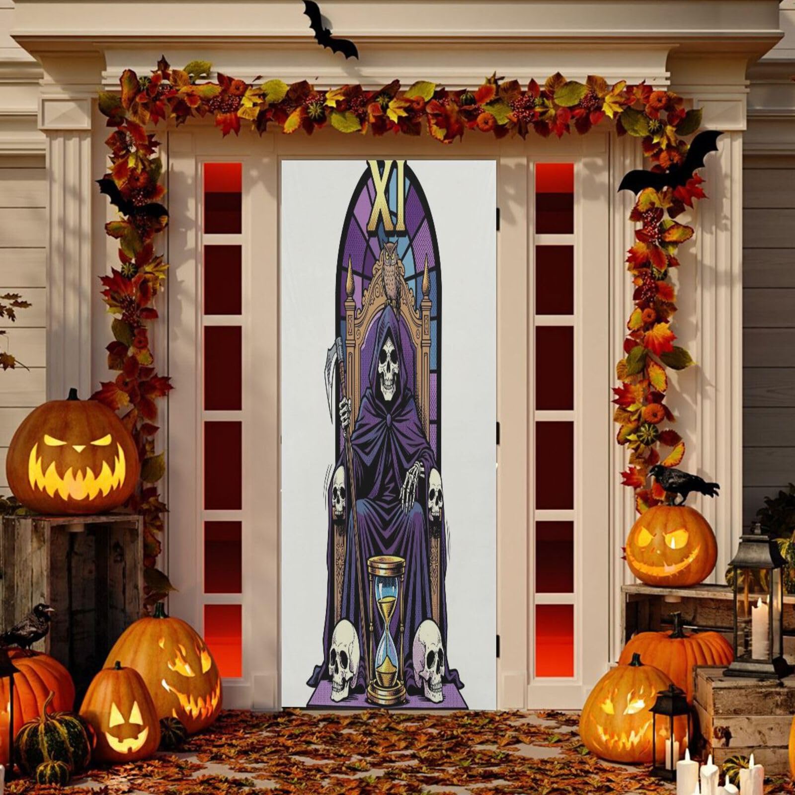 FRODOTGV Halloween Gothic Easy Install Stretch Door Wrap 88,9 x 200,7 cm
