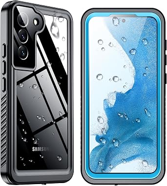 SPIDERCASE for Samsung Galaxy S22 Waterproof Case, Blue | [12FT Military Shockproof] IP68 Water Resistance [Built-in Screen Protector] Full Body Sealed Protection Phone Case 6.1"