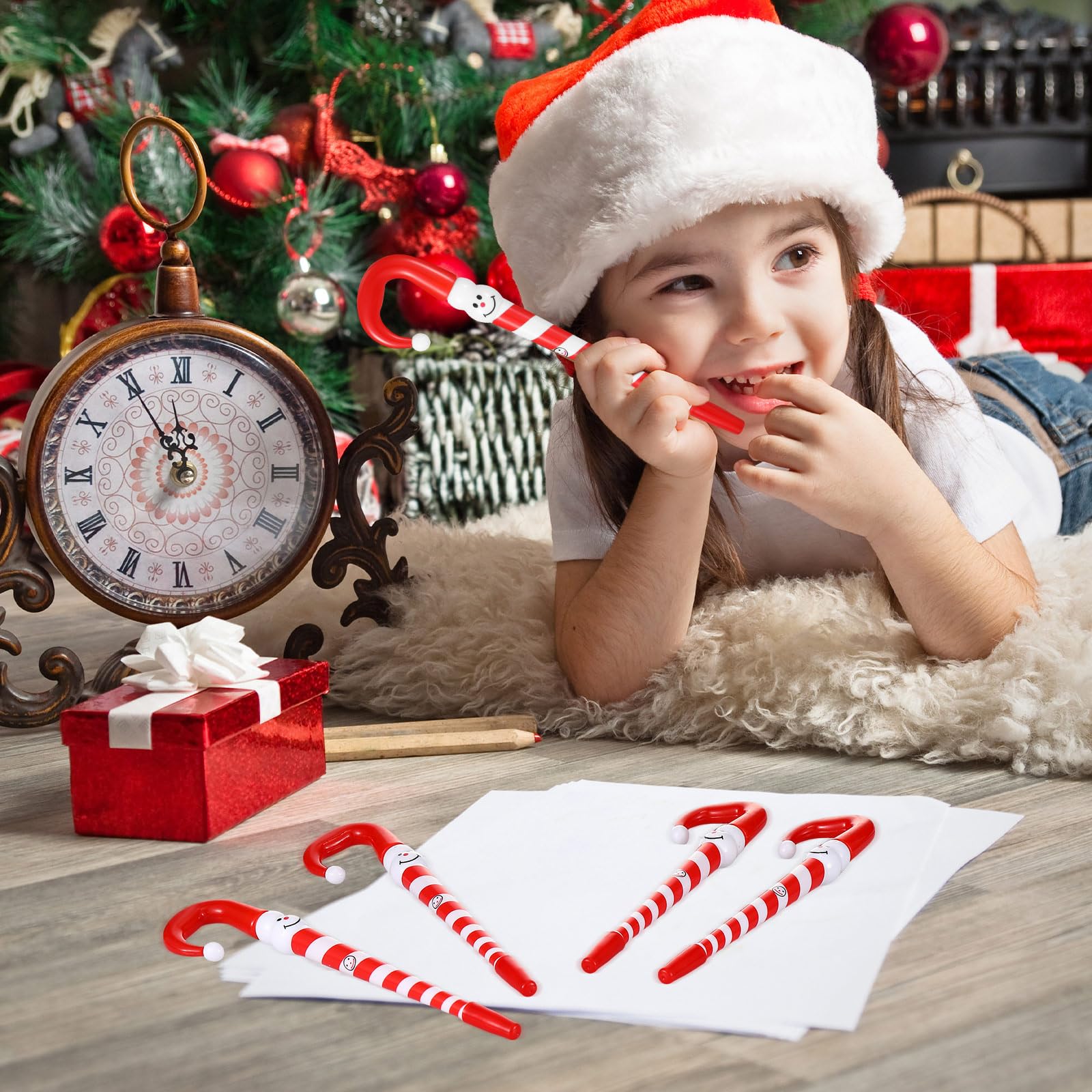 Petit Cadeau Noel, 10 Pièces Stylo Noel, Stylos à Bille De