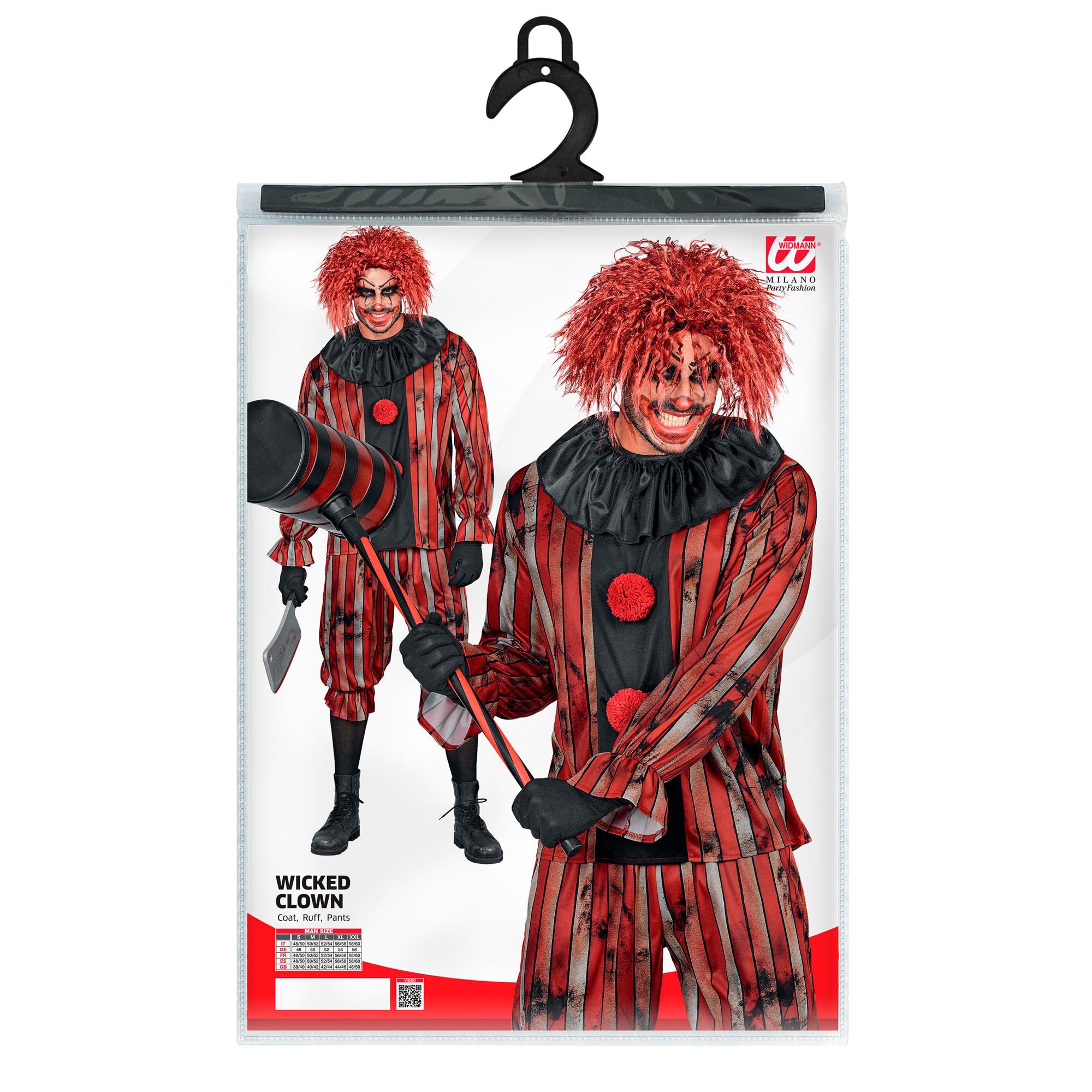 W WIDMANN MILANO Party Fashion - Böser Clown Halloween Kostüm Herren
