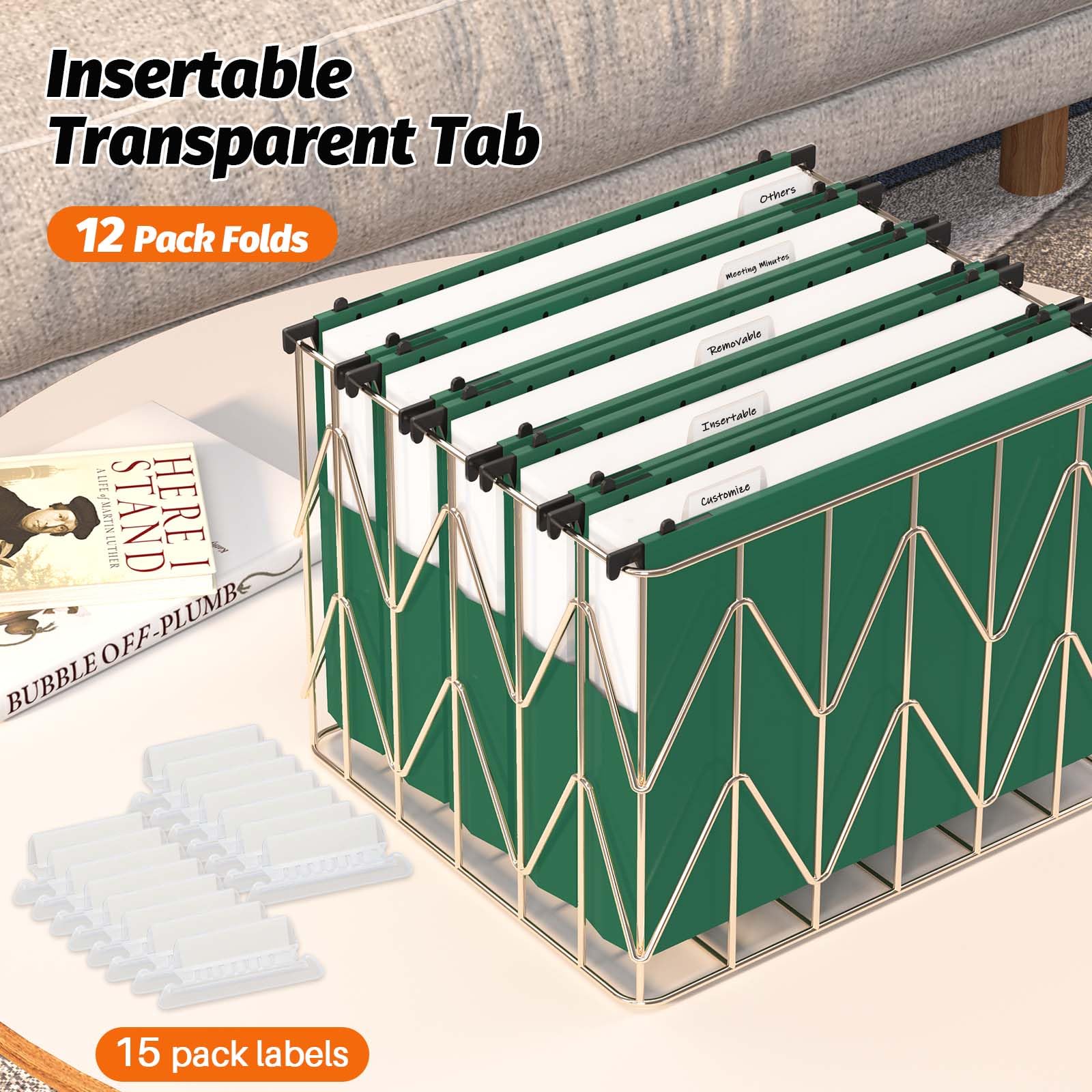 SHUTEX Cartelle portadocumenti in plastica da appendere, confezione da 12 pezzi, rinforzate, extra capacità, espandibili, formato lettera, tasca a fisarmonica, resistenti, espandibili da 5 cm,