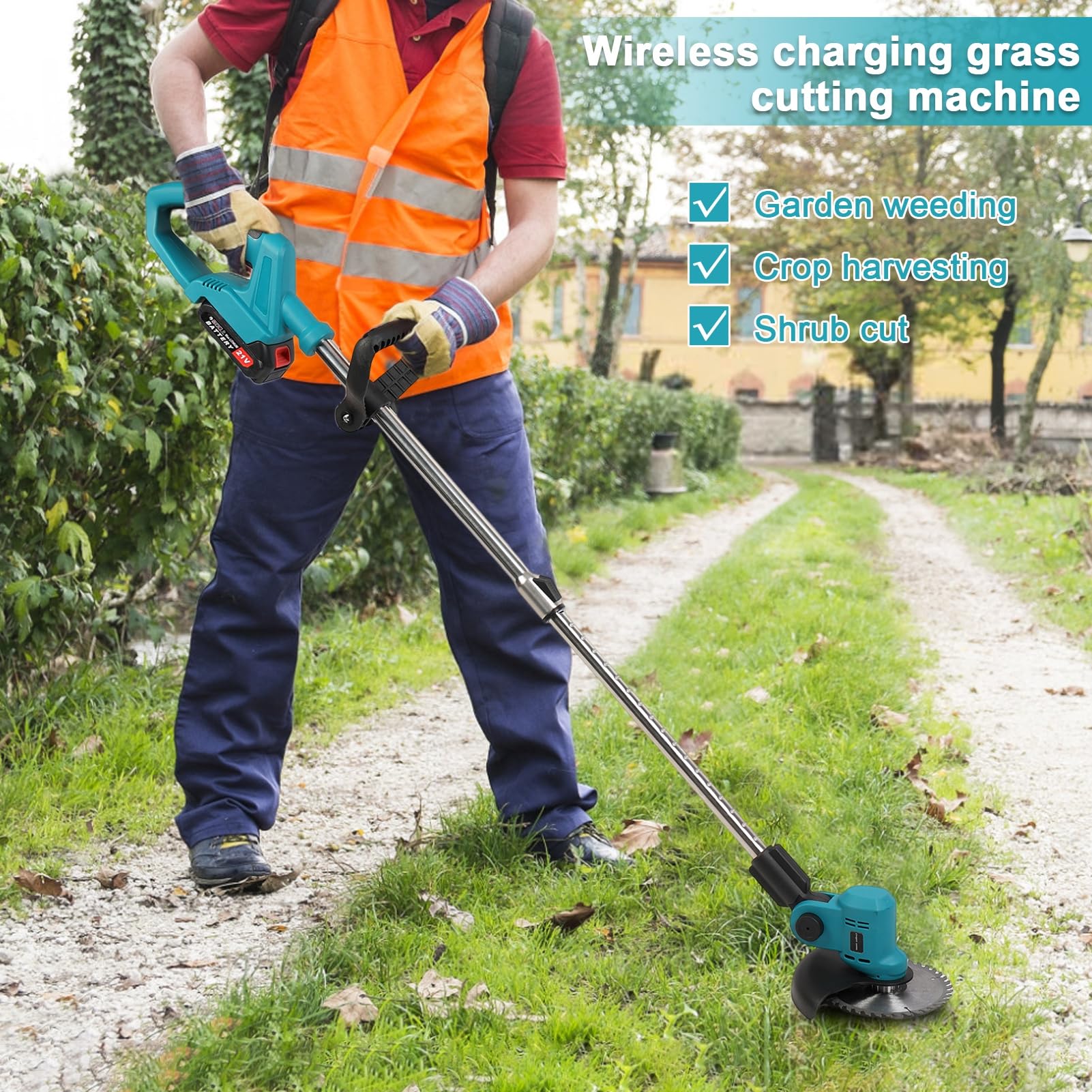 Akku Rasentrimmer Mit 2 Batterien - Motorsense & Unkrautbürste 3,0Ah