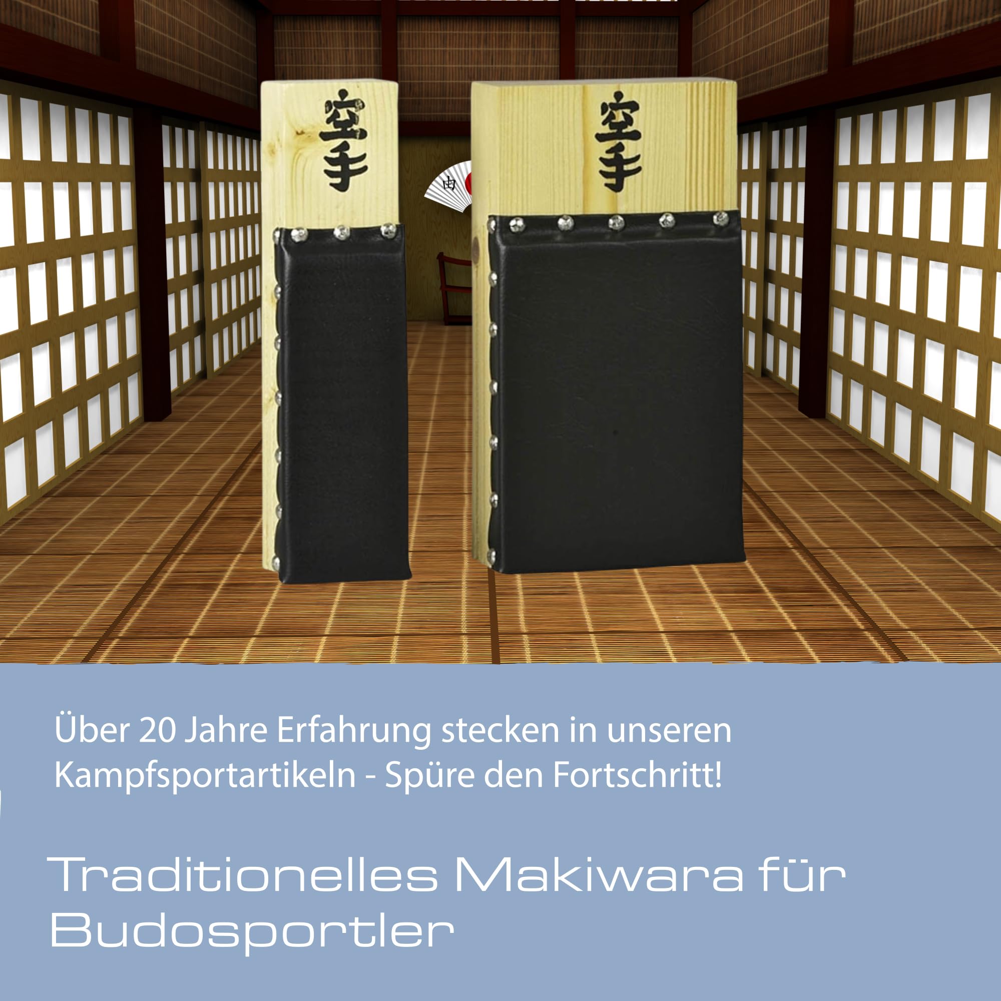 Ju-Sports Makiwara Kunstleder Schlagpolster Kampfsport 1 STK I Traditionelles Trainingsgerät im Budosport I Aus Holz I Für die Wand