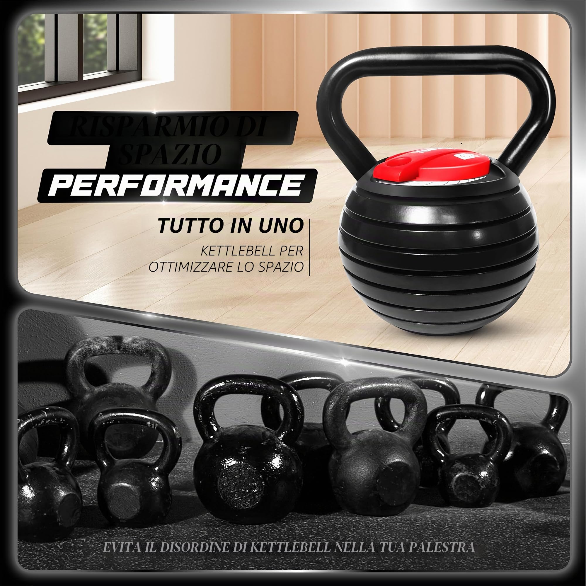 Yes4All - Kettlebell sagomati regolabili e rivestiti in neoprene per allenamento della forza, pesi da 2,3 a 22,7 kg, idea regalo per uomo