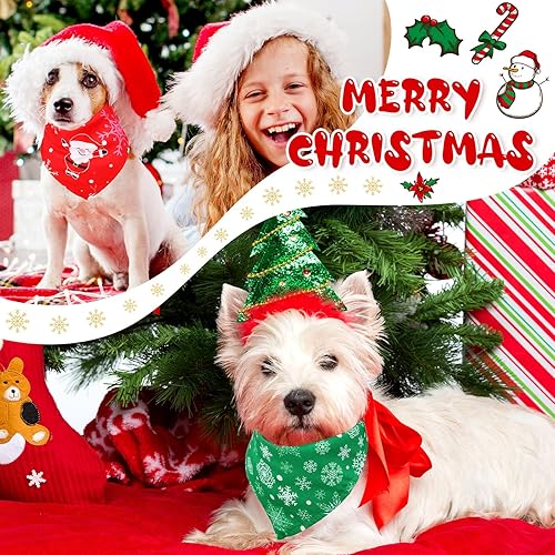 Miniatura 2 de Xuniea 14 bandanas de Navidad para perro, bandana para mascotas, bufanda para perros pequeños, medianos y grandes, accesorios para disfraz de fiesta