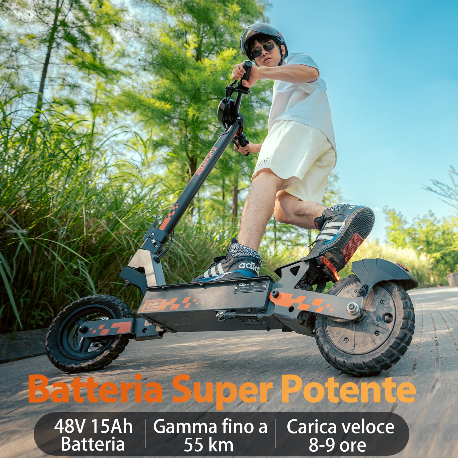 Kukirin G2 Monopattino Elettrico Adulto,Scooter Elettrico,Patinete Electrico,Autonomia di 55KM,Velocità Massima 25km/h,10" Pneumatici,Doppia Frenata,3 Modalità di Velocità,Capacità di Carico120KG
